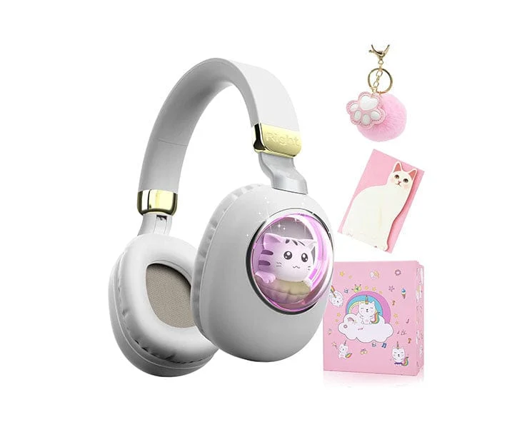 Children's Bluetooth Cat Headphones: White