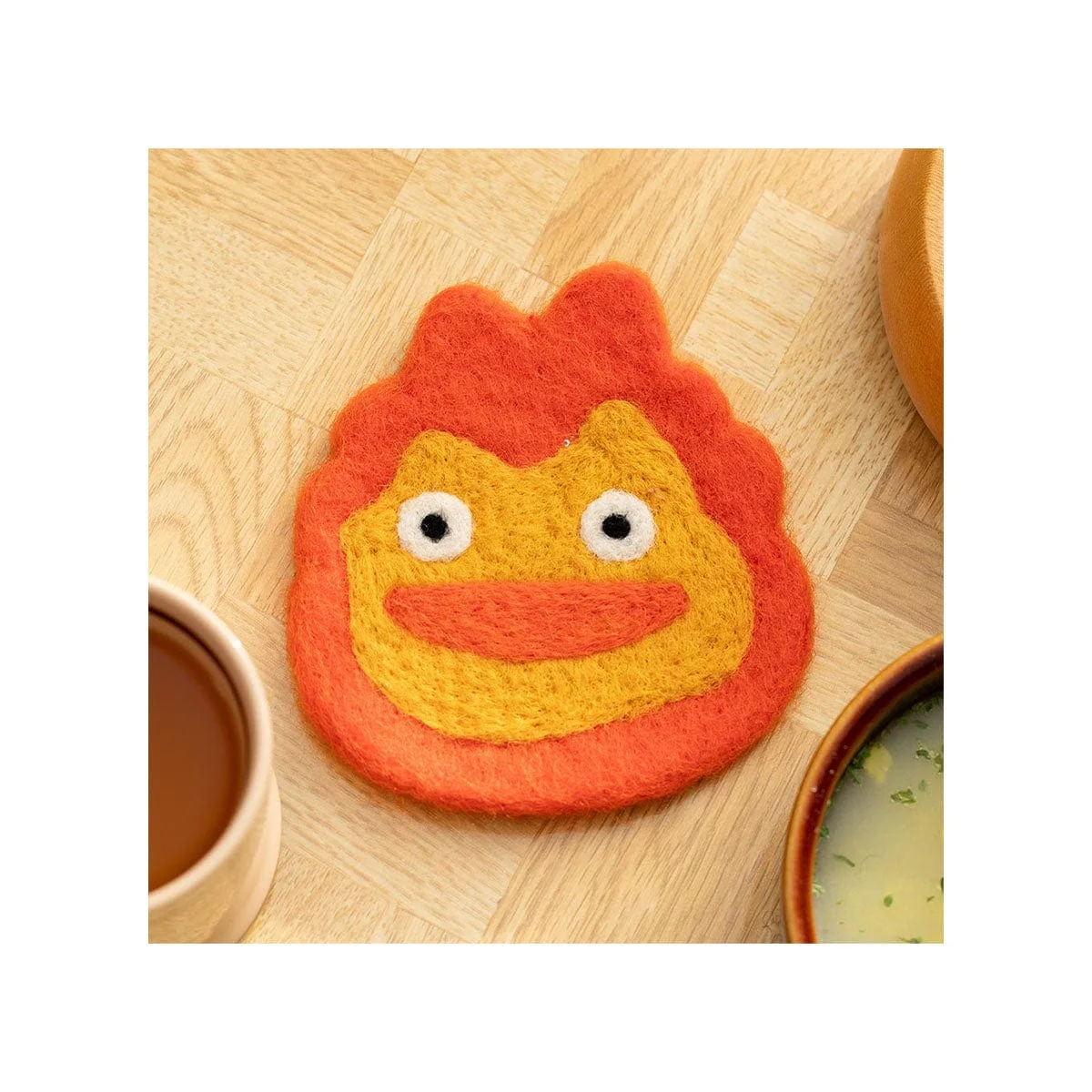 Ghibli Howl's Moving Castle Handmade Wool Coaster: Calcifer - Image 3