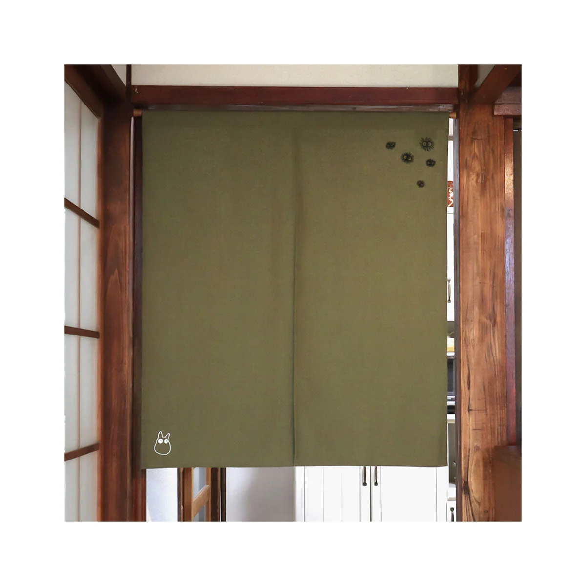 Ghibli My Neighbor Totoro Embroidered Curtain Kurosuke: Green - Image 3